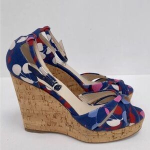 L.K. Bennett Linette Denim Wedges 38.5